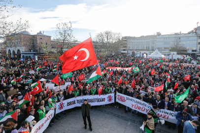 İstanbul'da binlerce kişi terörü ve İsrail'i lanetledi 