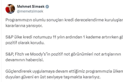 Ülkemize güven arttı notumuz yükseldi