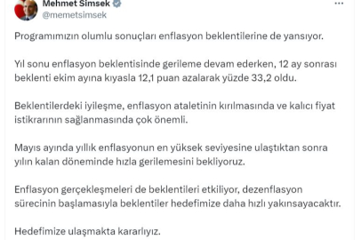 Enflasyonda hızlı gerileme bekliyoruz