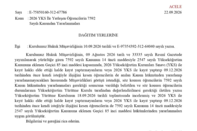 2026 YKS'de kayıt yaptırmayan adaylara yeni hak
